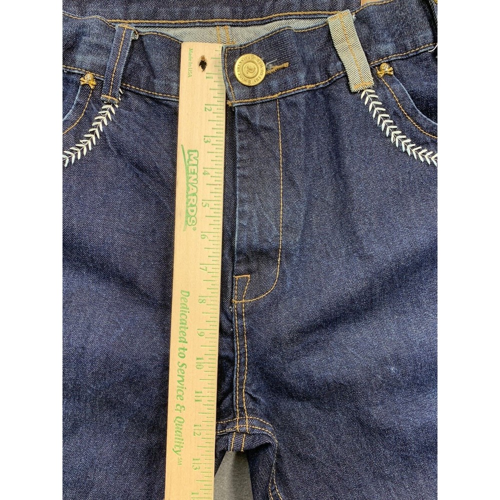 Cult 45 Denim Jeans Men's Size 42 Blue Baseball Theme Stitched Pockets Straight - Picture 5 of 16
